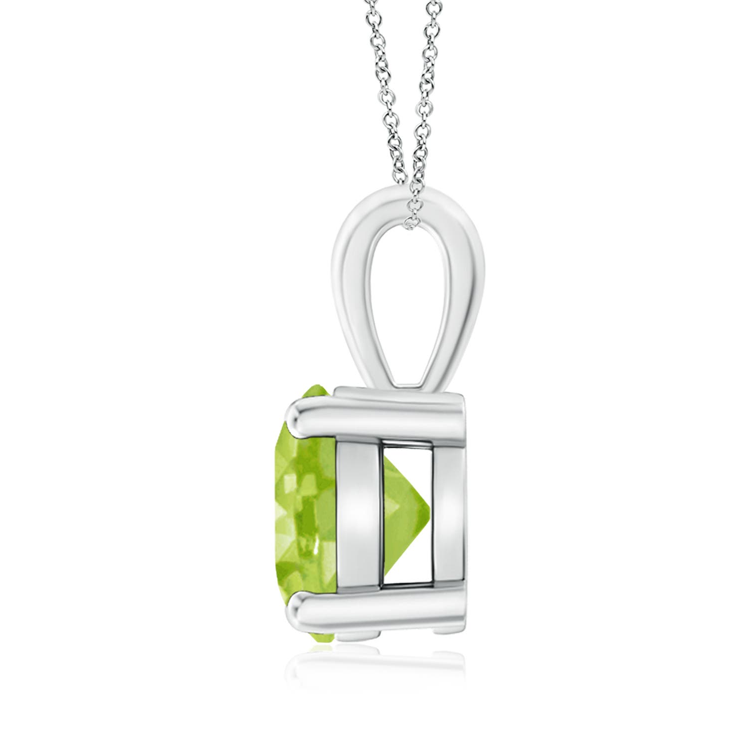 AA - Peridot / 2 CT / 14 KT White Gold