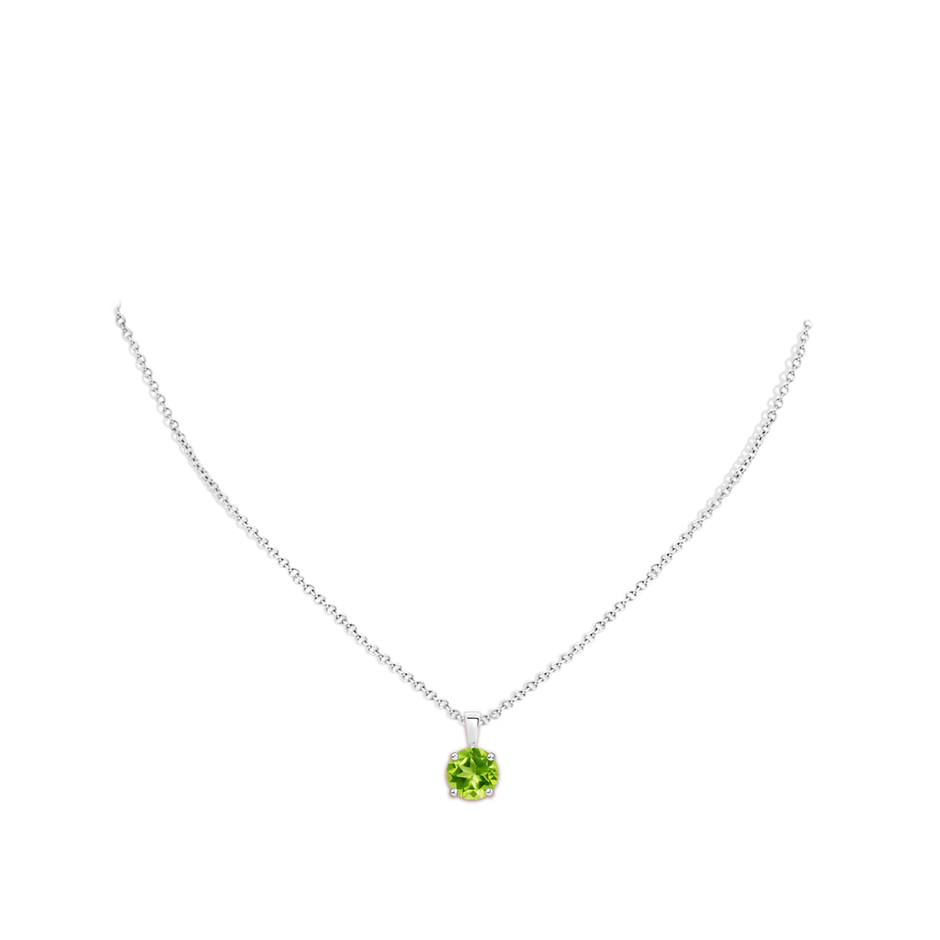 8mm AAA Classic Prong-Set Round Peridot Solitaire Pendant in S999 Silver pen