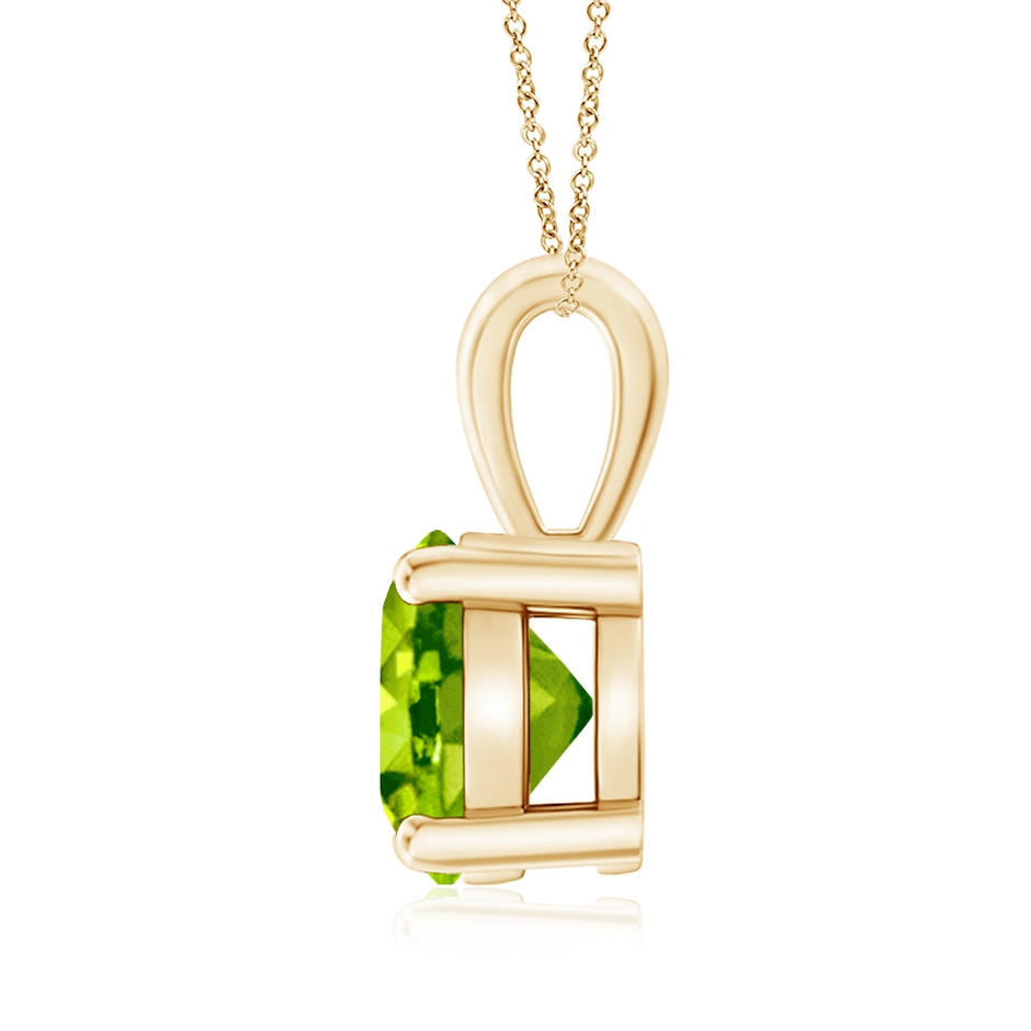 8mm AAA Classic Prong-Set Round Peridot Solitaire Pendant in Yellow Gold side 199