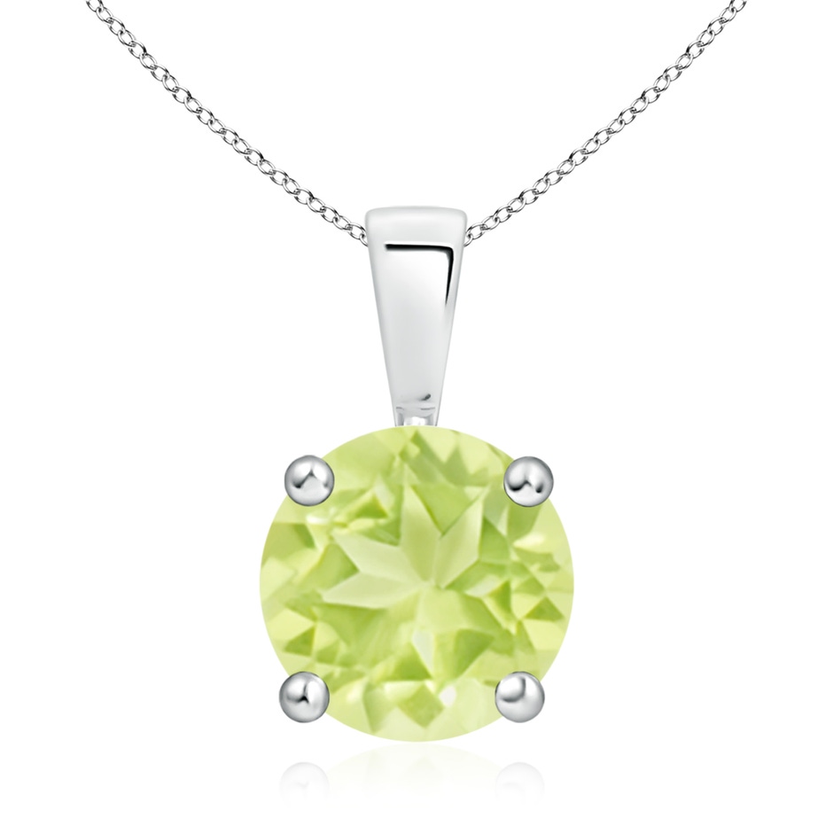 9mm A Classic Prong-Set Round Peridot Solitaire Pendant in S999 Silver 