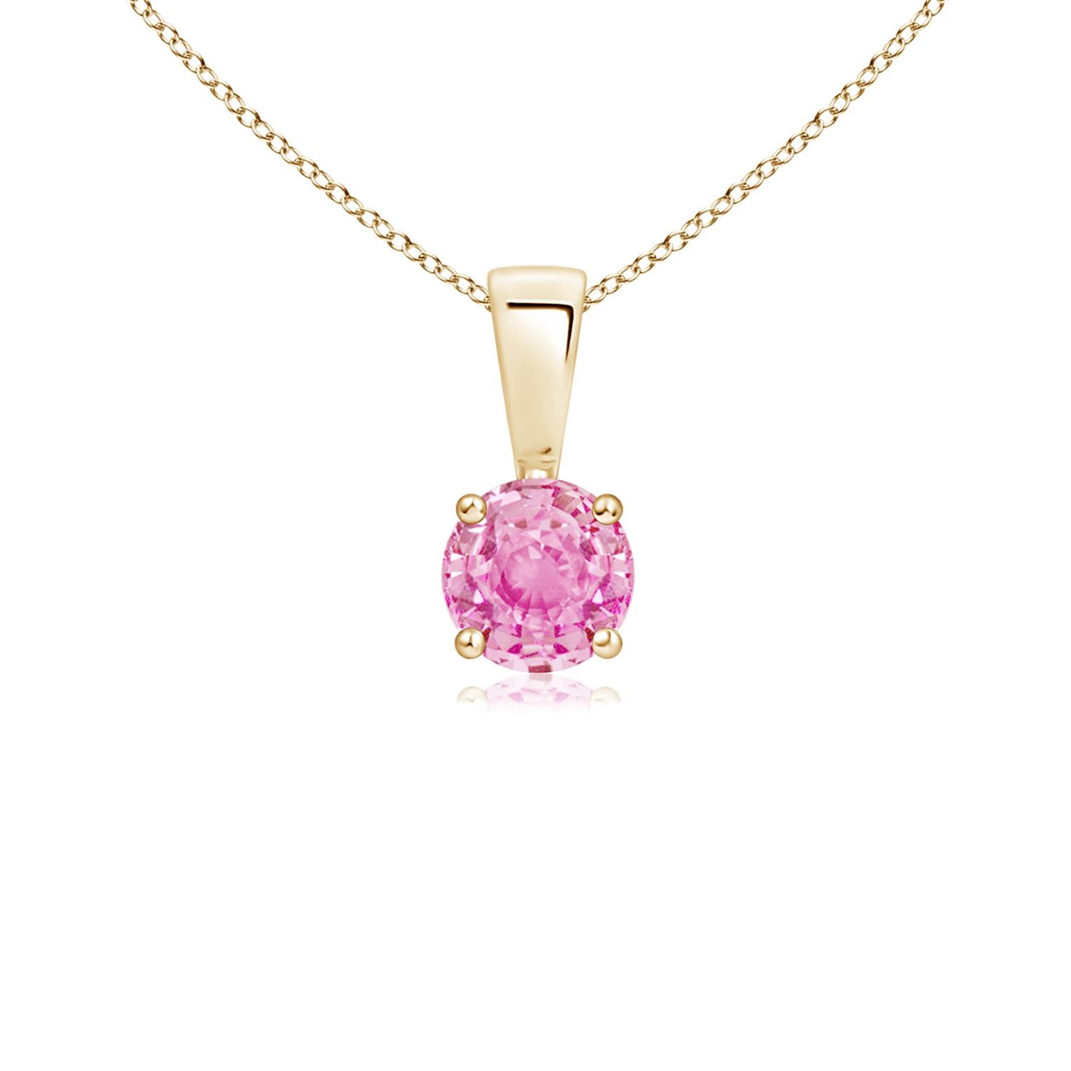 A - Pink Sapphire / 0.33 CT / 14 KT Yellow Gold