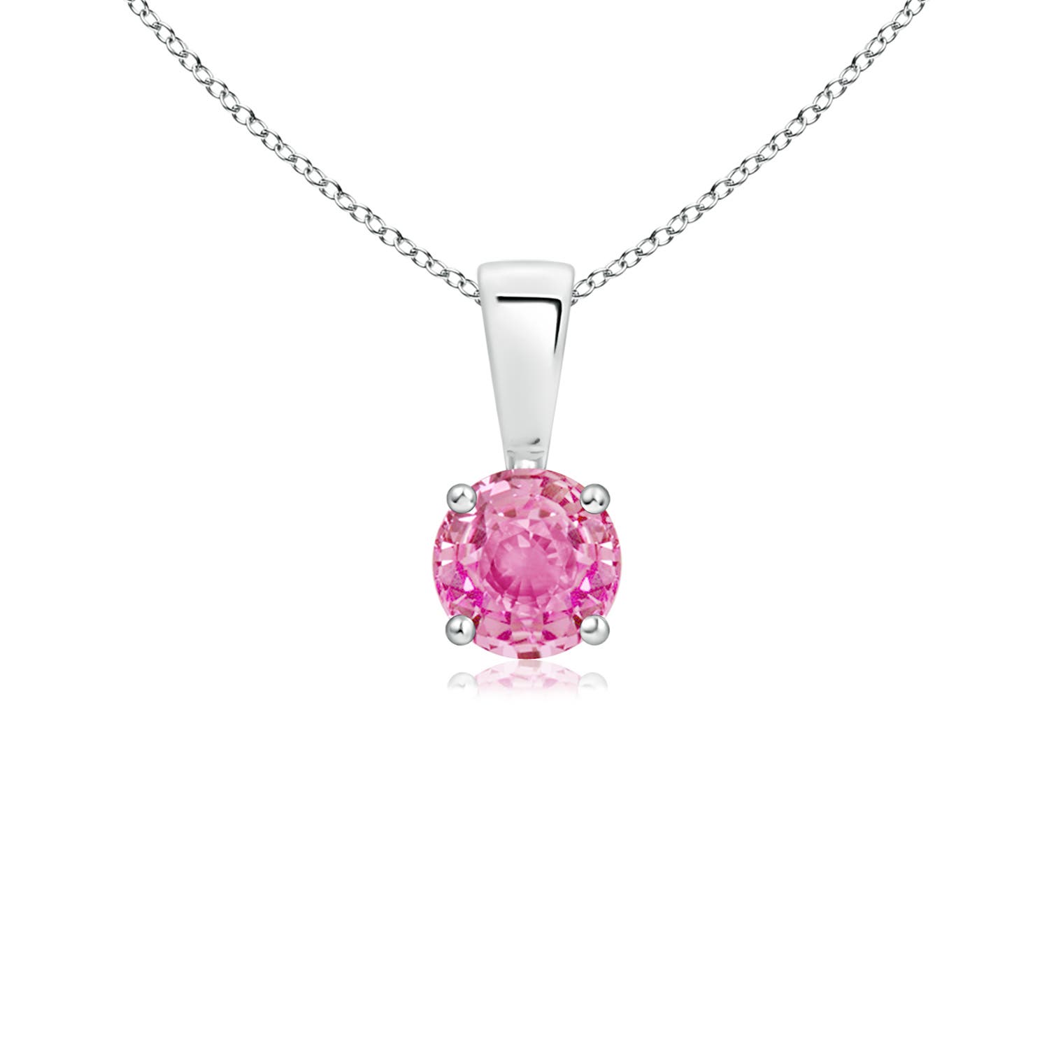 AA - Pink Sapphire / 0.33 CT / 14 KT White Gold