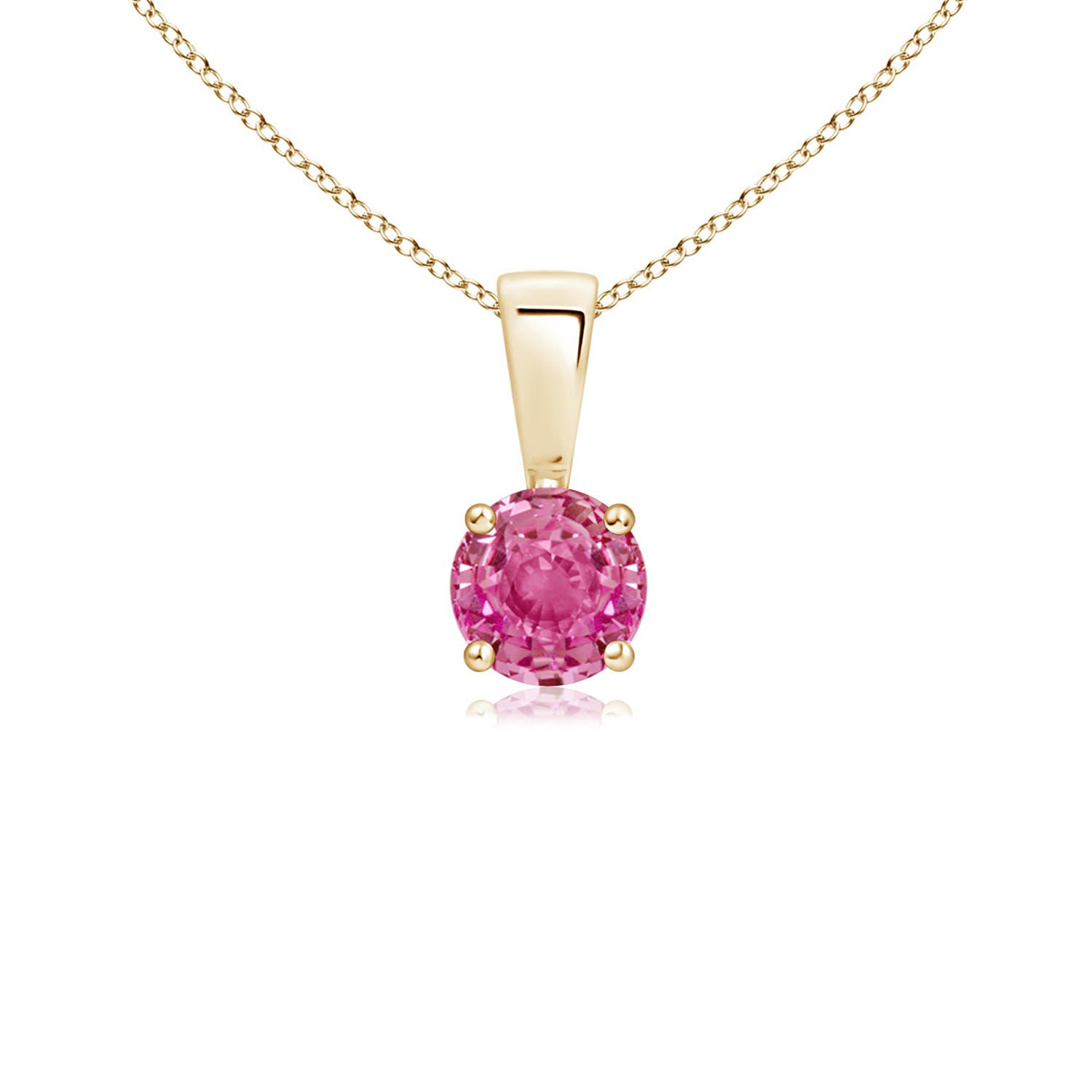 AAA - Pink Sapphire / 0.33 CT / 14 KT Yellow Gold