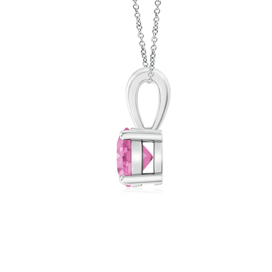 5mm A Classic Prong-Set Round Pink Sapphire Solitaire Pendant in White Gold side 199