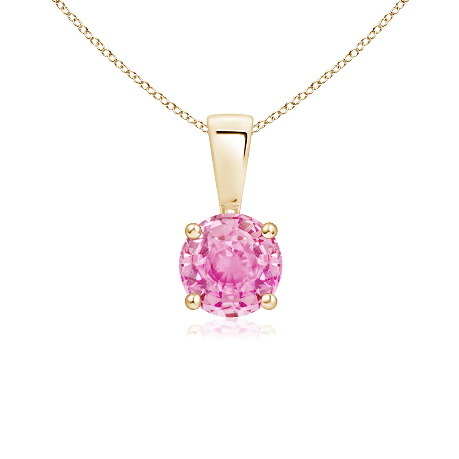 A - Pink Sapphire / 0.6 CT / 14 KT Yellow Gold