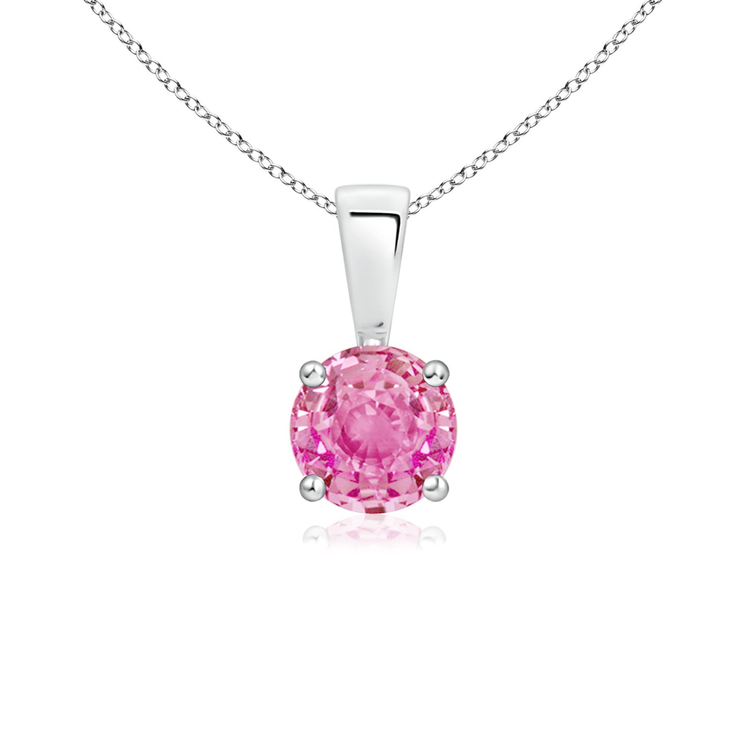 AA - Pink Sapphire / 0.6 CT / 14 KT White Gold