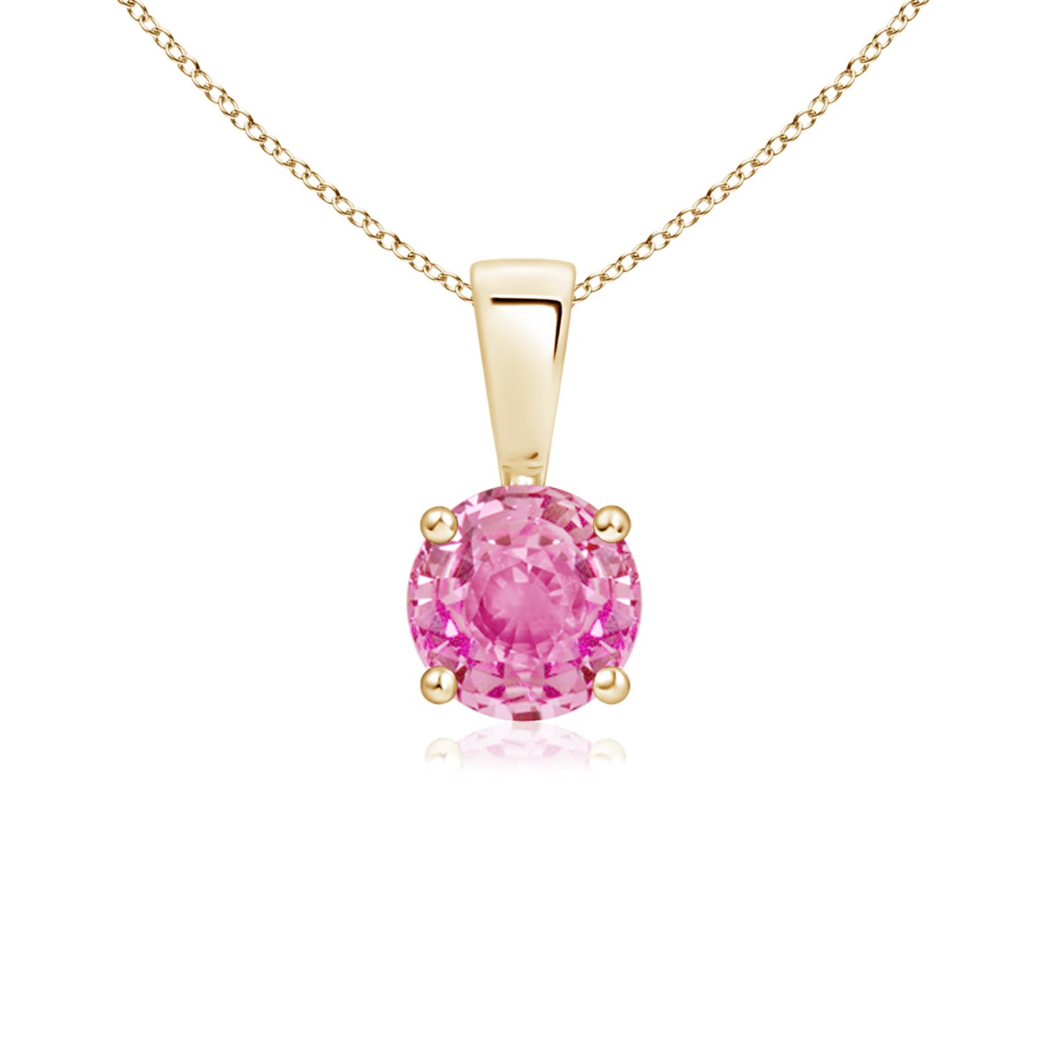 AA - Pink Sapphire / 0.6 CT / 14 KT Yellow Gold