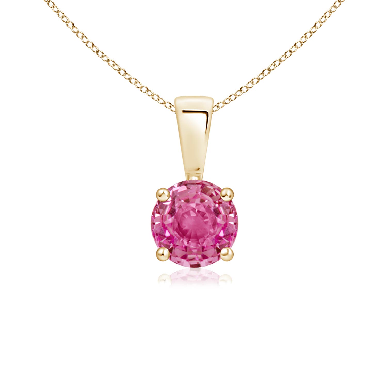 AAA - Pink Sapphire / 0.6 CT / 14 KT Yellow Gold