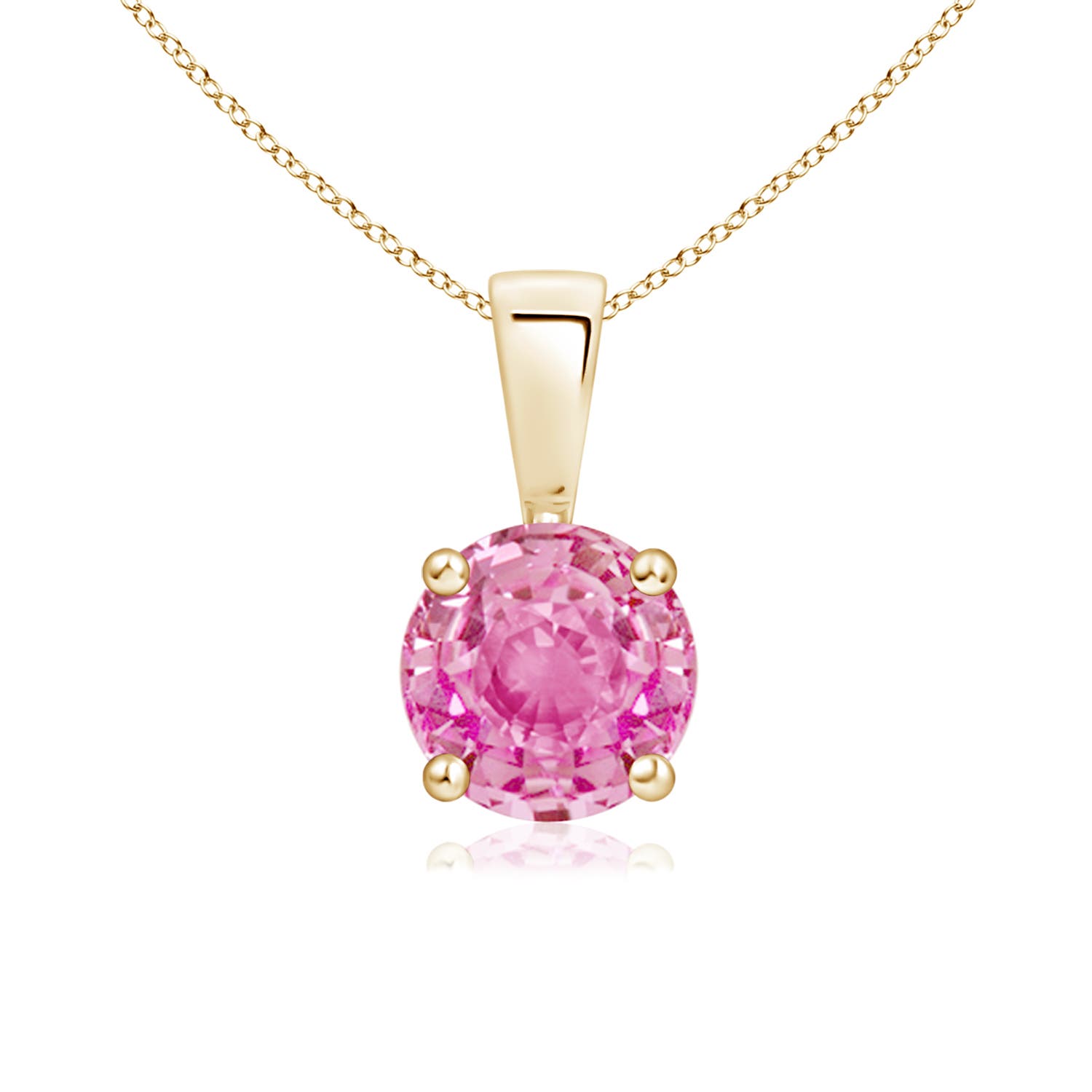 AA - Pink Sapphire / 1 CT / 14 KT Yellow Gold