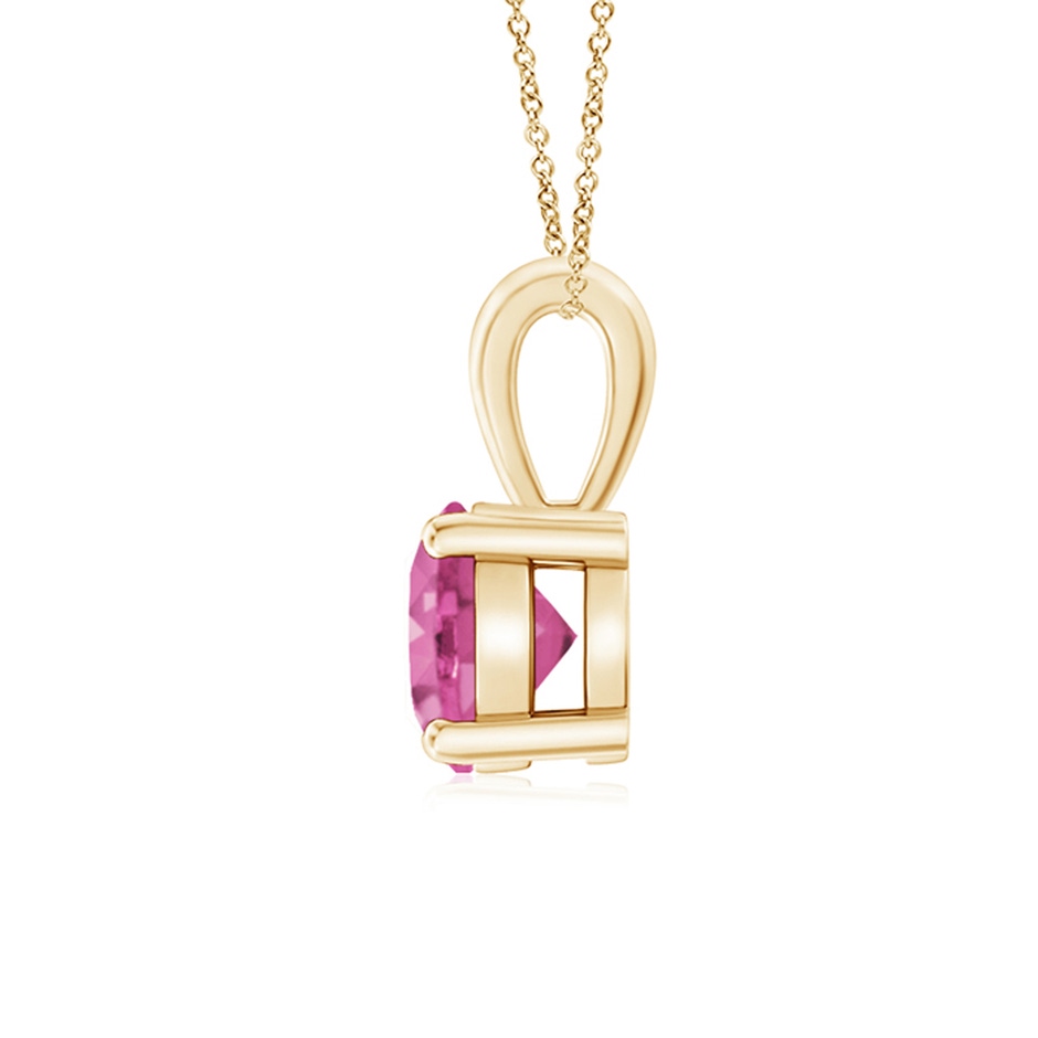 6mm AAA Classic Prong-Set Round Pink Sapphire Solitaire Pendant in Yellow Gold side 199