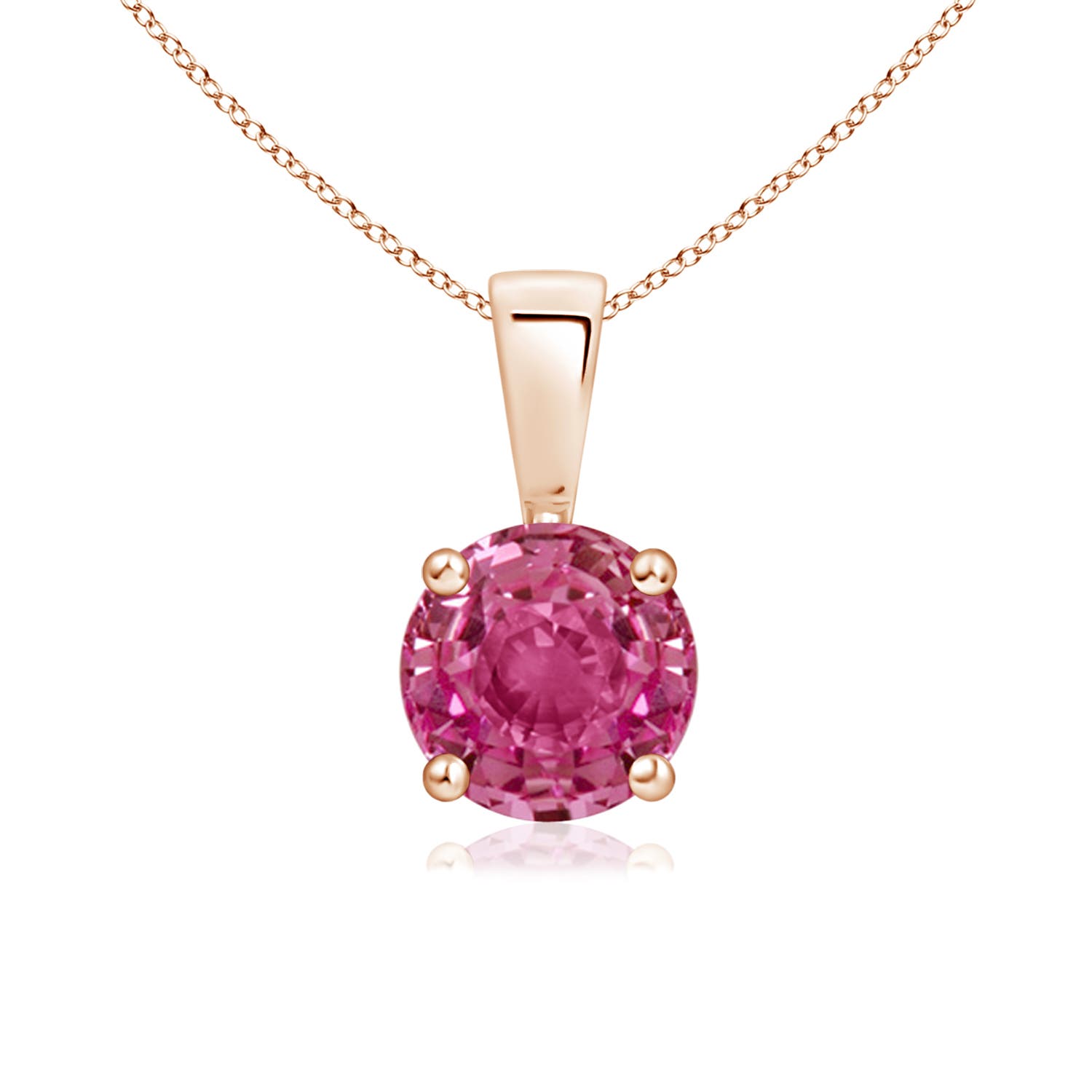 AAAA - Pink Sapphire / 1 CT / 14 KT Rose Gold