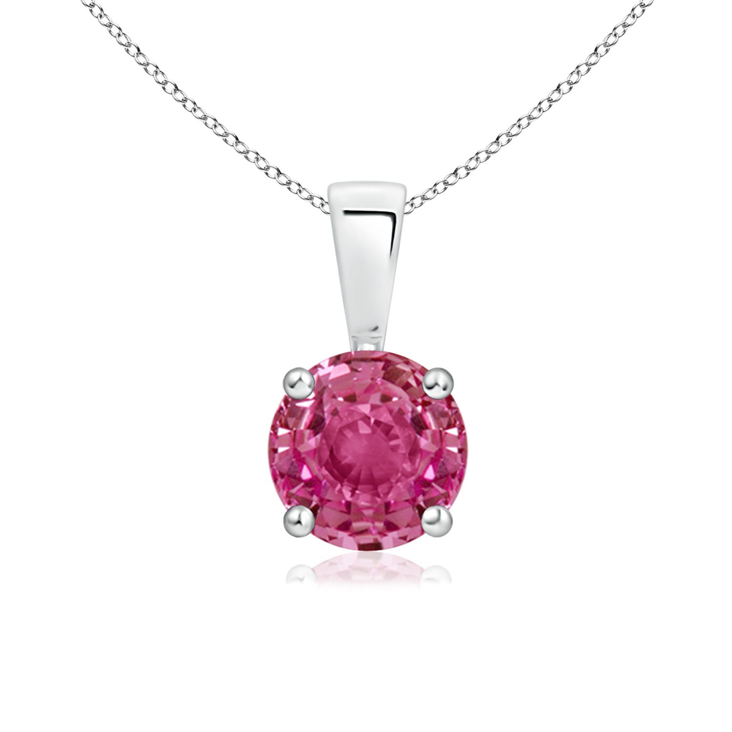 AAAA - Pink Sapphire / 1 CT / 14 KT White Gold