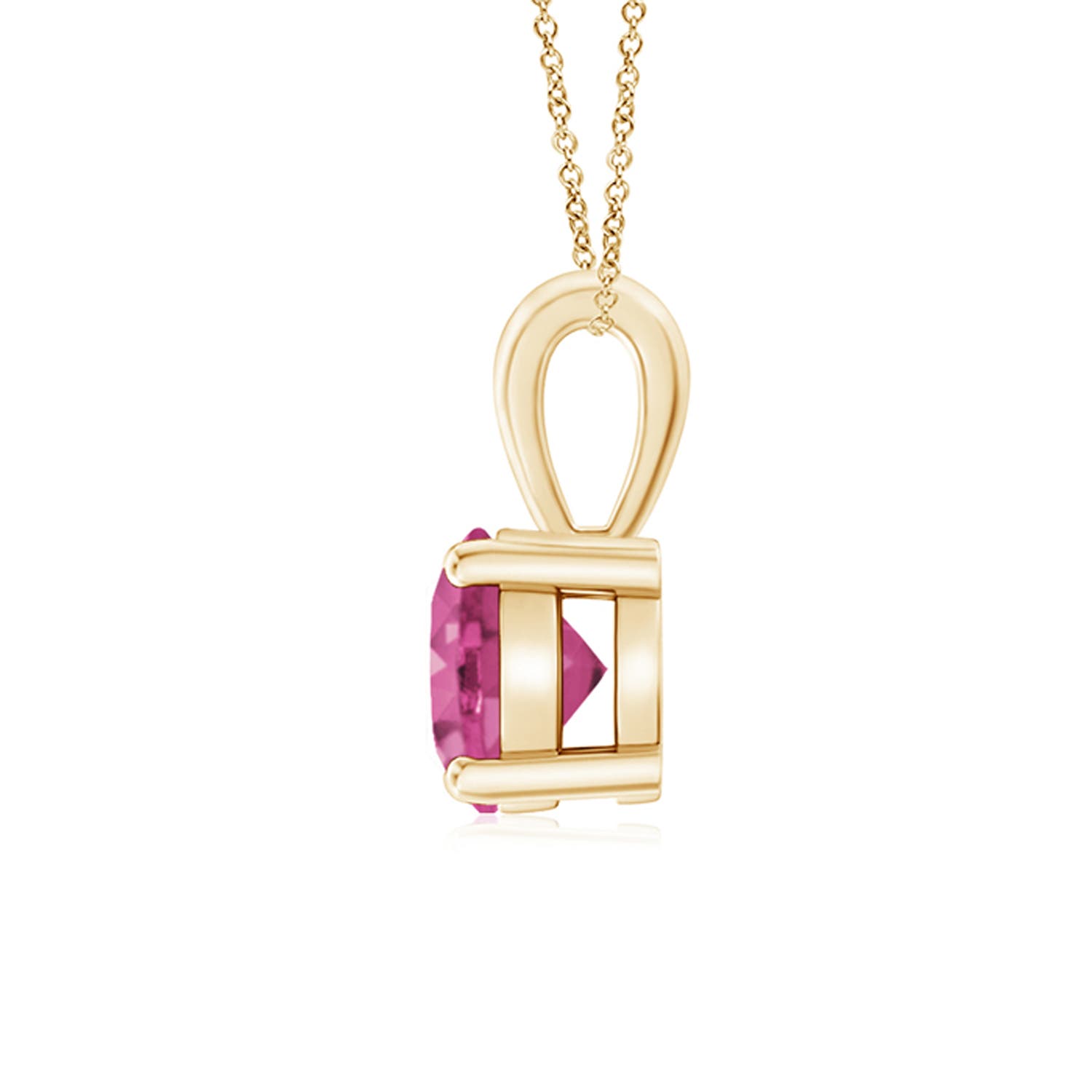 AAAA - Pink Sapphire / 1 CT / 14 KT Yellow Gold