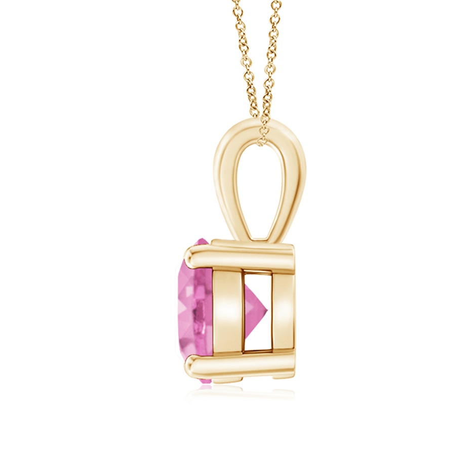 7mm A Classic Prong-Set Round Pink Sapphire Solitaire Pendant in Yellow Gold side 199
