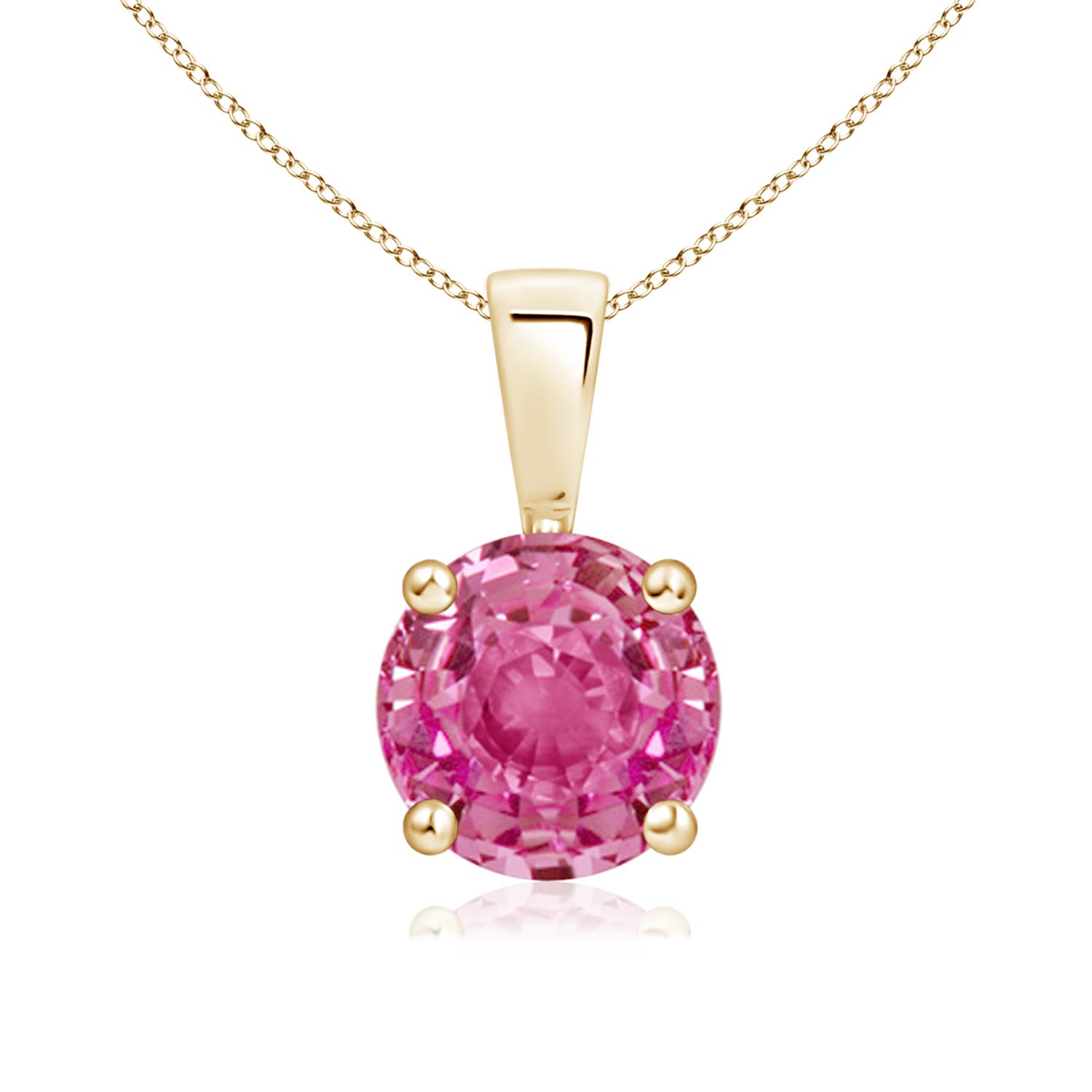 AAA - Pink Sapphire / 1.6 CT / 14 KT Yellow Gold