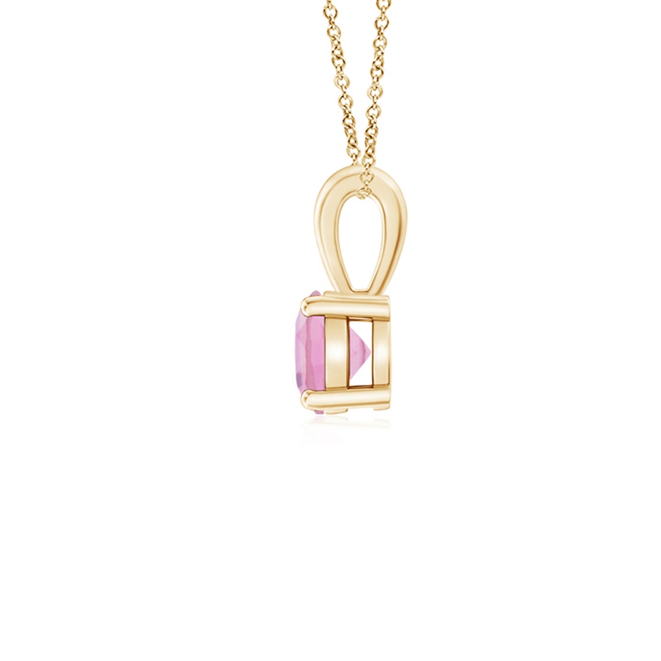 4mm A Classic Round Pink Tourmaline Solitaire Pendant in Yellow Gold side 199