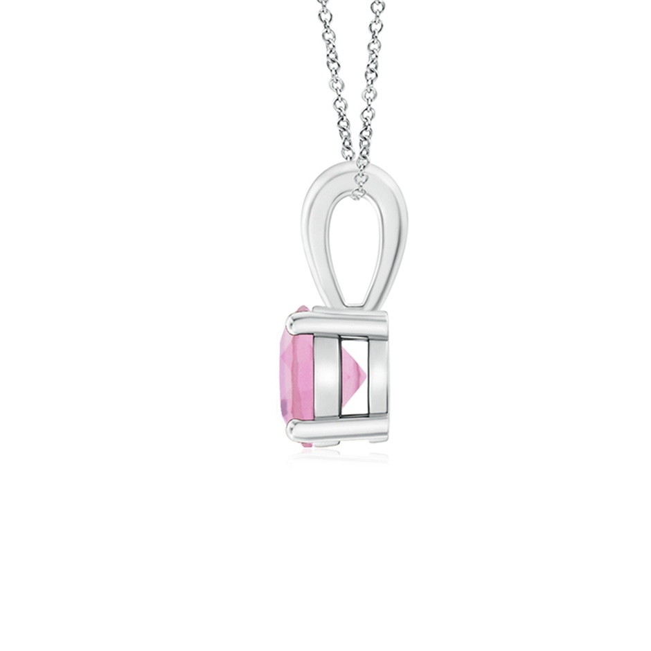 5mm A Classic Round Pink Tourmaline Solitaire Pendant in S999 Silver side 199