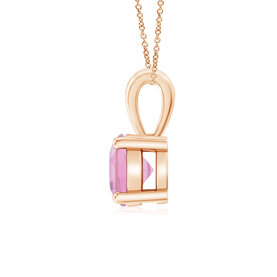 6mm A Classic Round Pink Tourmaline Solitaire Pendant in Rose Gold side 199