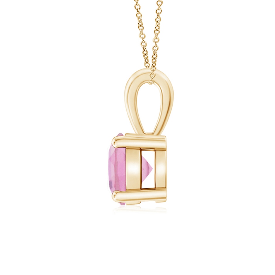 6mm A Classic Round Pink Tourmaline Solitaire Pendant in Yellow Gold side 199