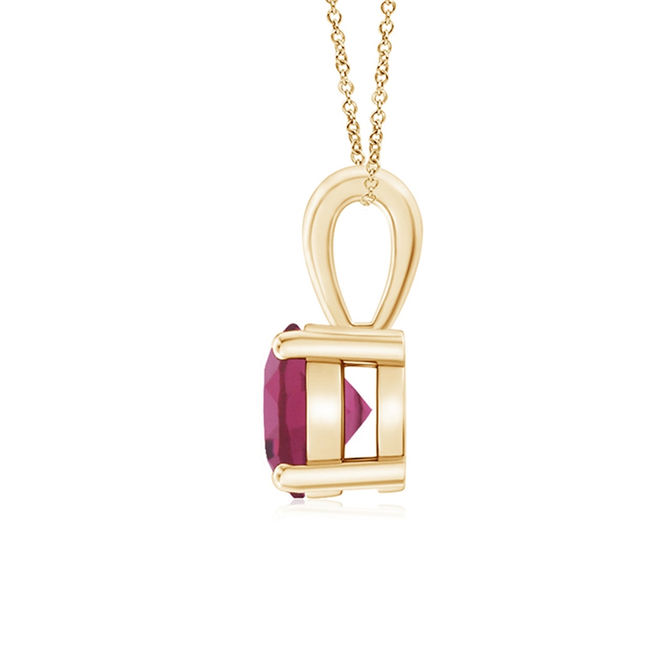 6mm AAAA Classic Round Pink Tourmaline Solitaire Pendant in Yellow Gold side 199