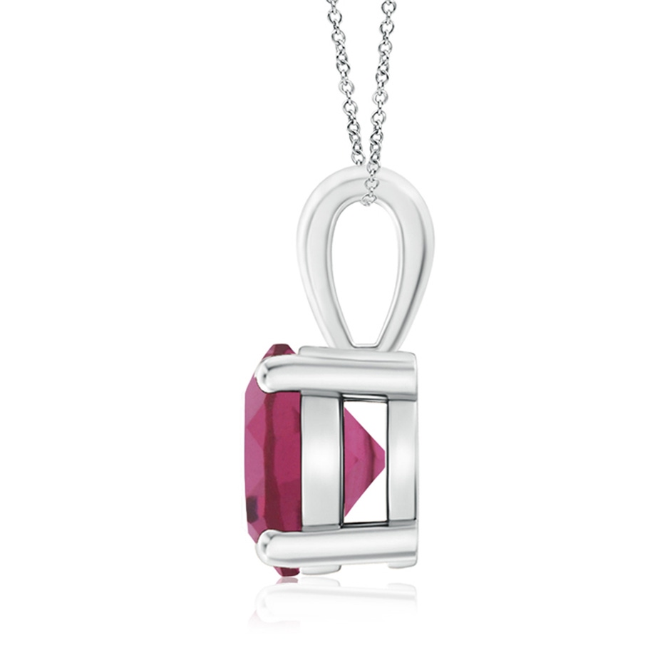 8mm AAAA Classic Round Pink Tourmaline Solitaire Pendant in P950 Platinum side 199