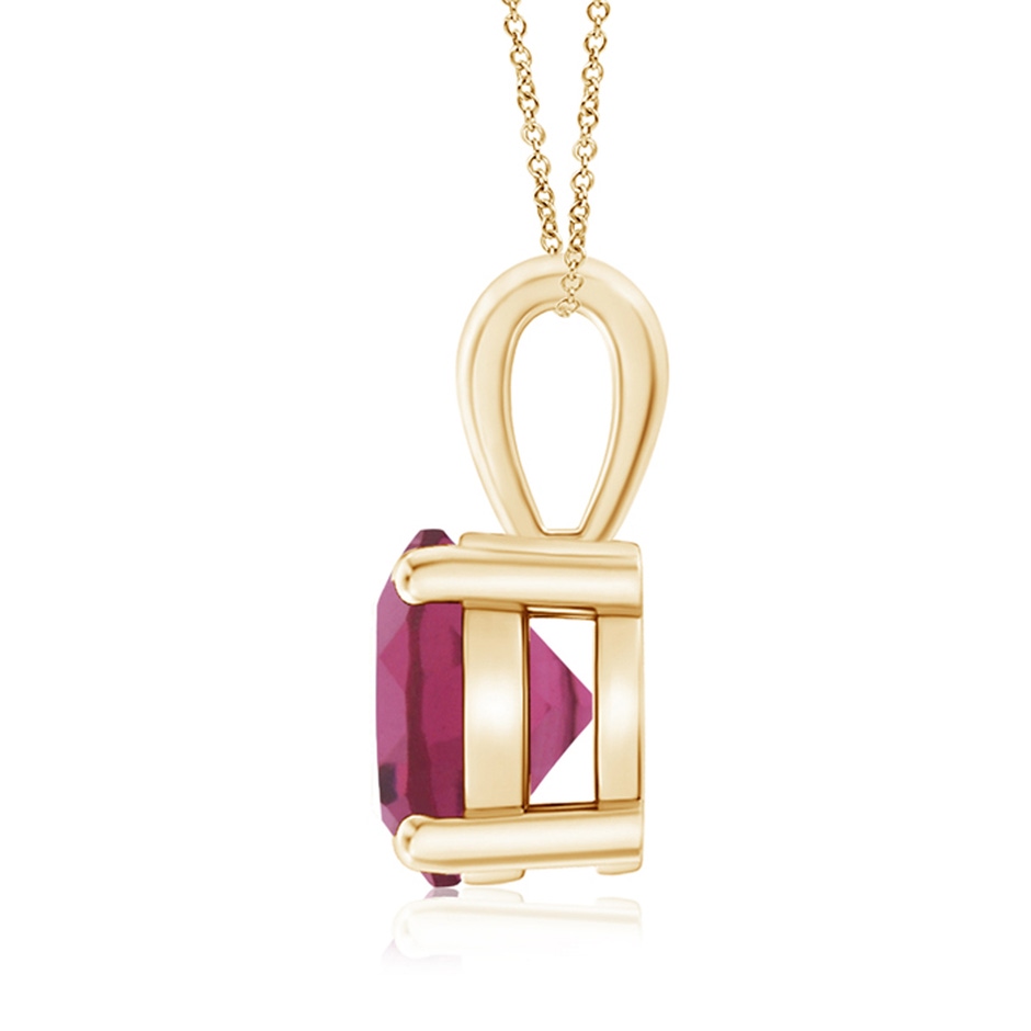 8mm AAAA Classic Round Pink Tourmaline Solitaire Pendant in Yellow Gold side 199