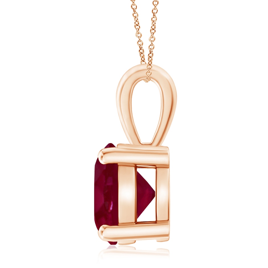 10mm A Classic Prong-Set Round Ruby Solitaire Pendant in 18K Rose Gold side 199