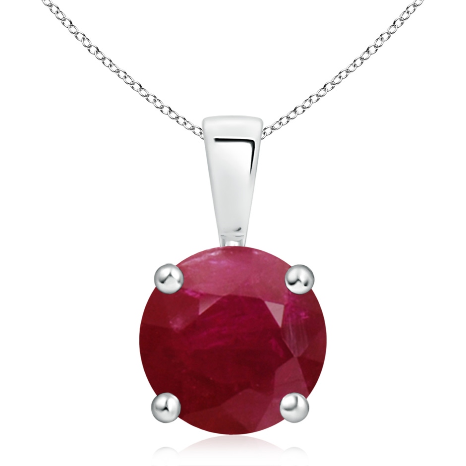 10mm A Classic Prong-Set Round Ruby Solitaire Pendant in P950 Platinum 