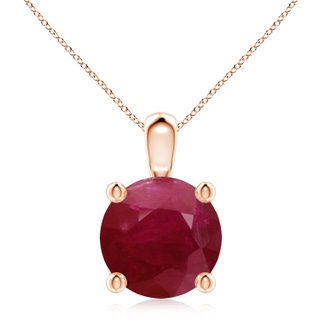 10mm A Classic Round Ruby Solitaire Pendant in Rose Gold