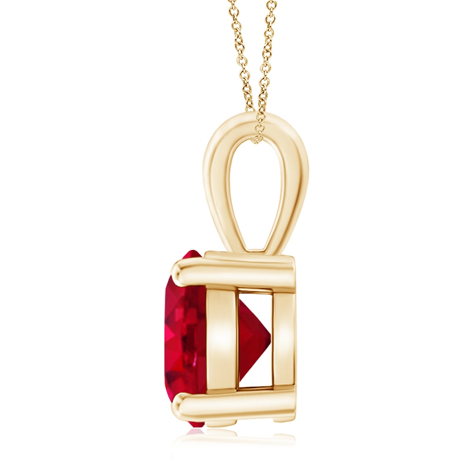 10mm AAA Classic Prong-Set Round Ruby Solitaire Pendant in Yellow Gold side 199