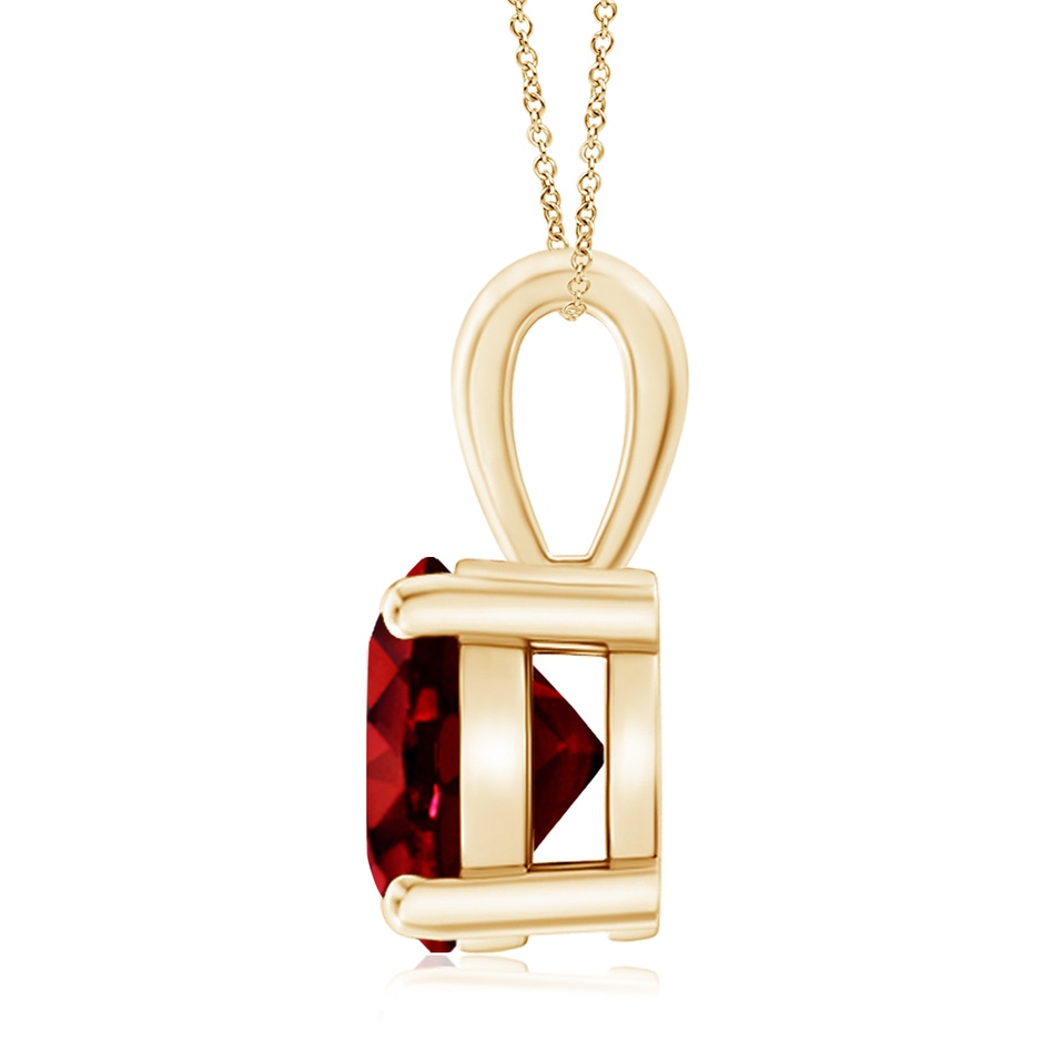10mm AAAA Classic Prong-Set Round Ruby Solitaire Pendant in Yellow Gold side 199