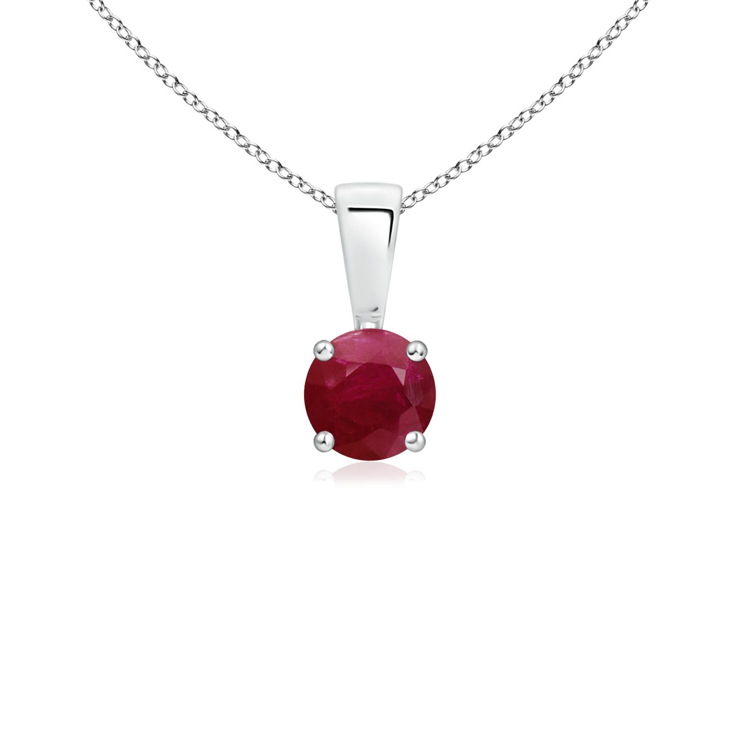 A - Ruby / 0.34 CT / 14 KT White Gold