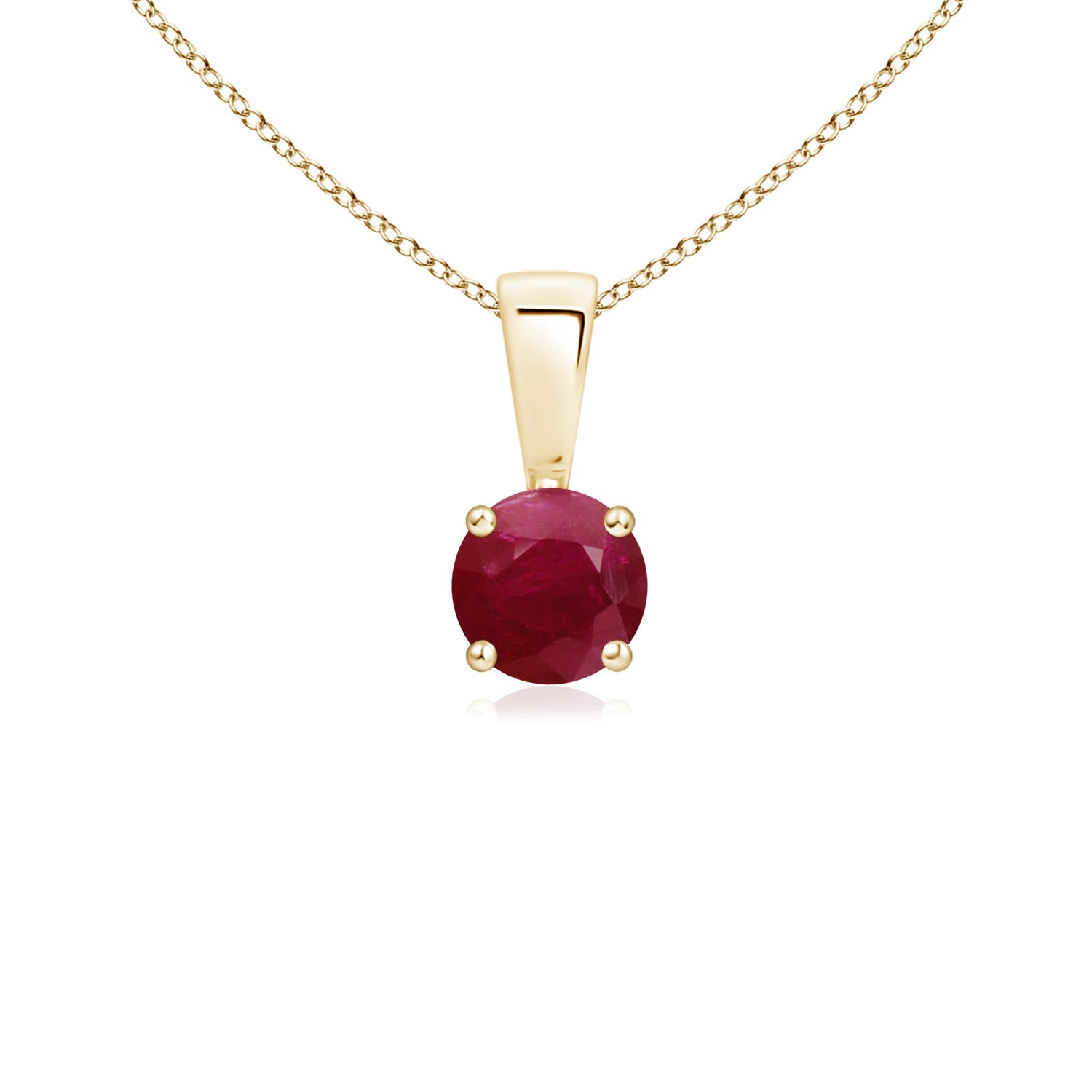 A - Ruby / 0.34 CT / 14 KT Yellow Gold