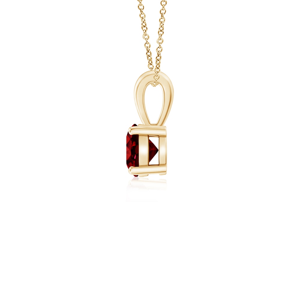 4mm AAAA Classic Prong-Set Round Ruby Solitaire Pendant in 18K Yellow Gold side 199
