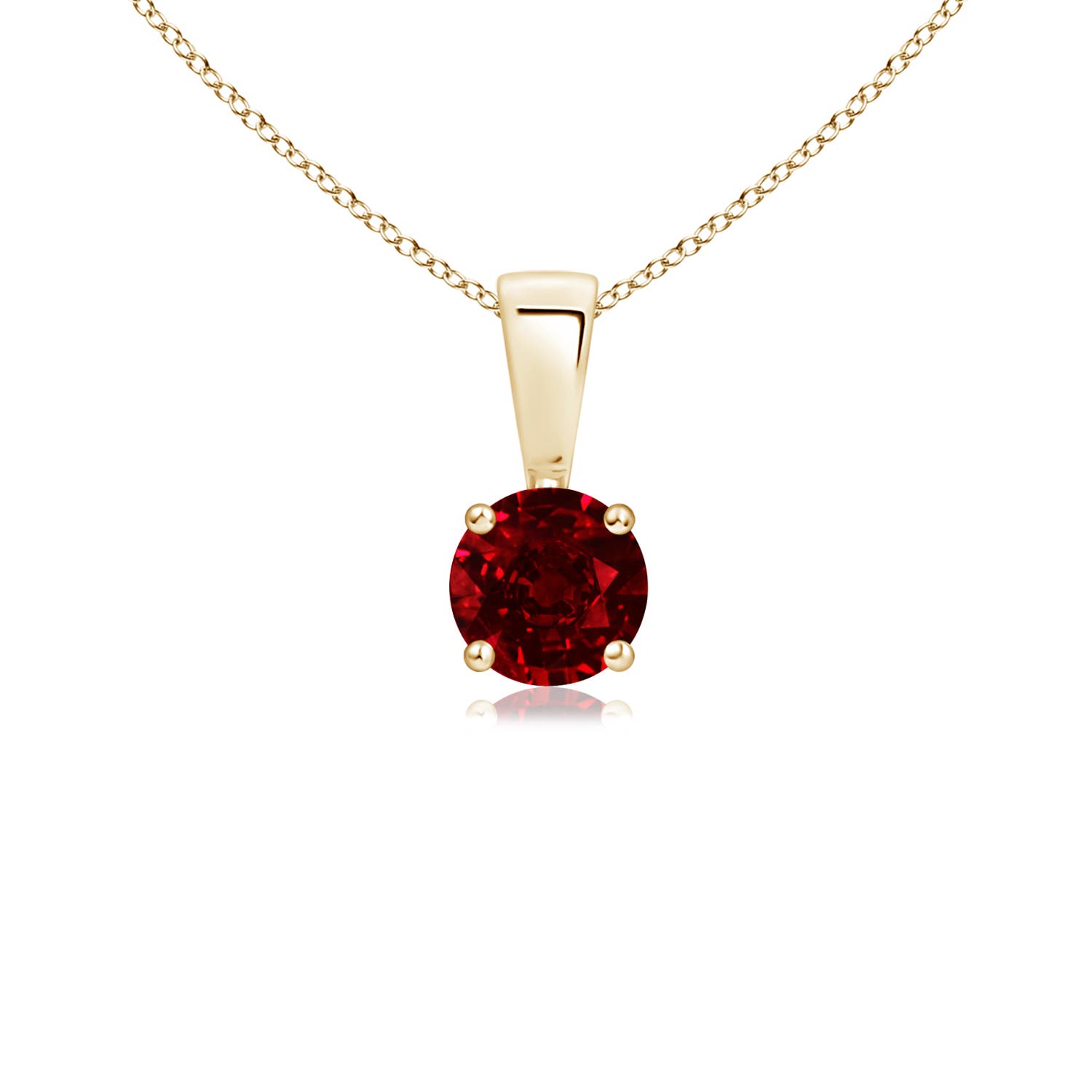 Classic Round Ruby Solitaire Pendant