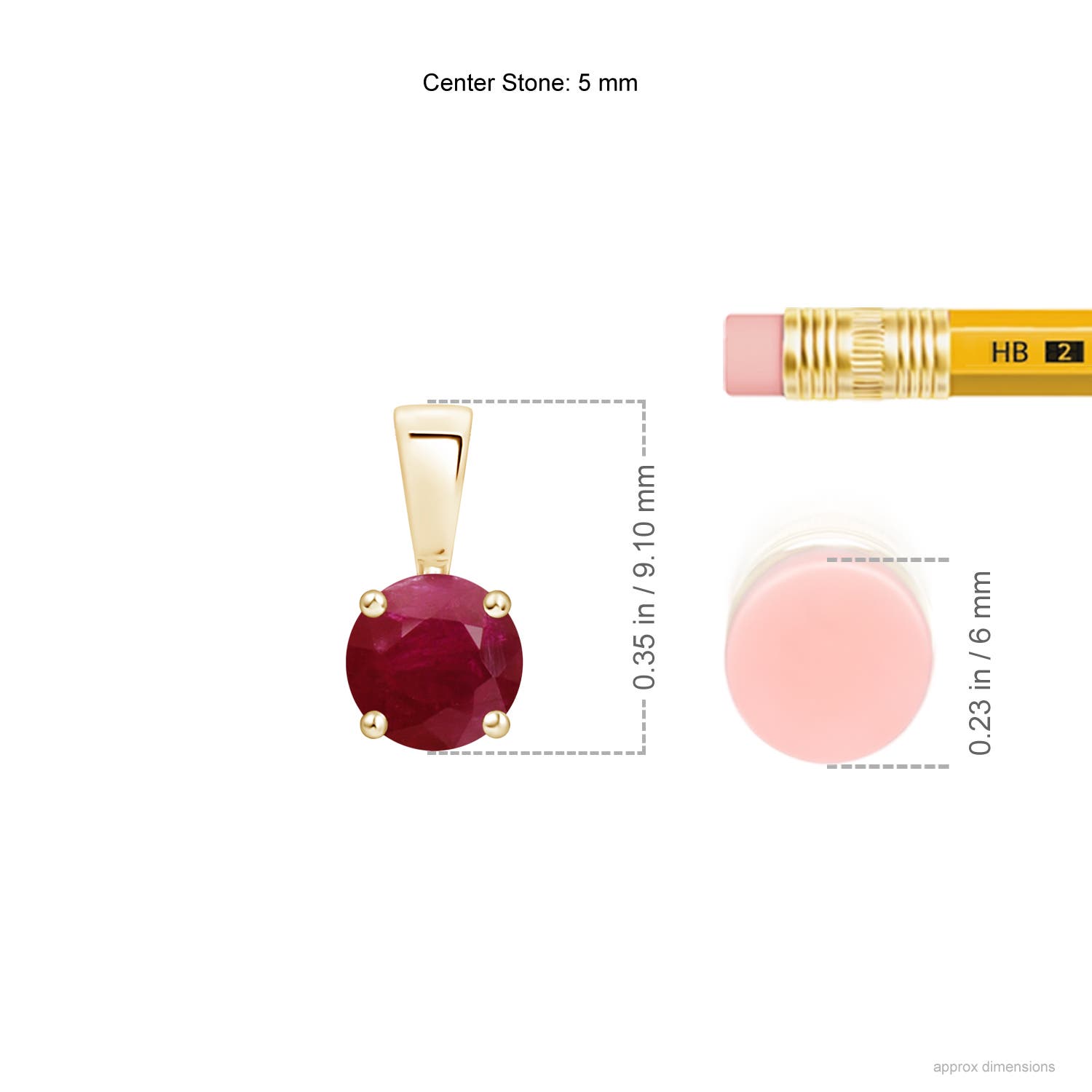 A - Ruby / 0.6 CT / 14 KT Yellow Gold