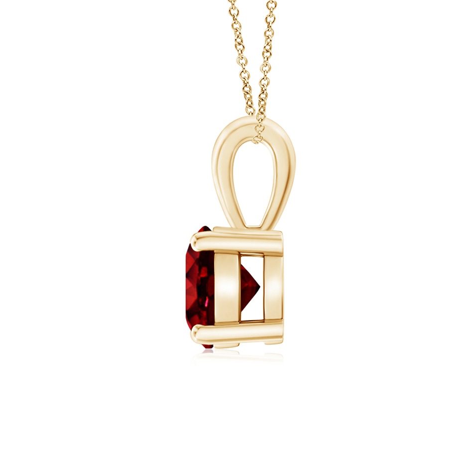 6mm AAAA Classic Prong-Set Round Ruby Solitaire Pendant in 18K Yellow Gold side 199