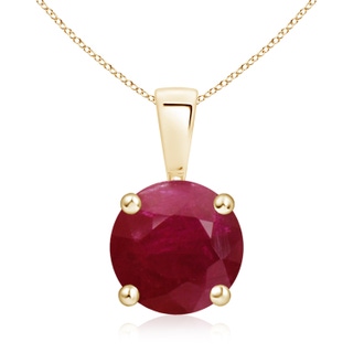 9mm A Classic Round Ruby Solitaire Pendant in 9K Yellow Gold