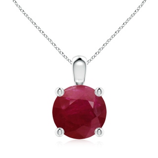 9mm A Classic Round Ruby Solitaire Pendant in P950 Platinum