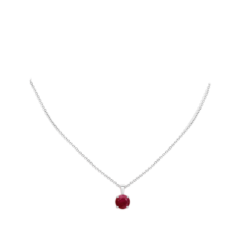 9mm A Classic Prong-Set Round Ruby Solitaire Pendant in P950 Platinum pen