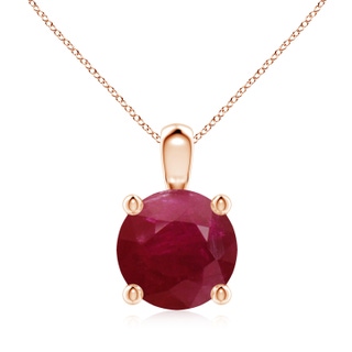 9mm A Classic Round Ruby Solitaire Pendant in Rose Gold