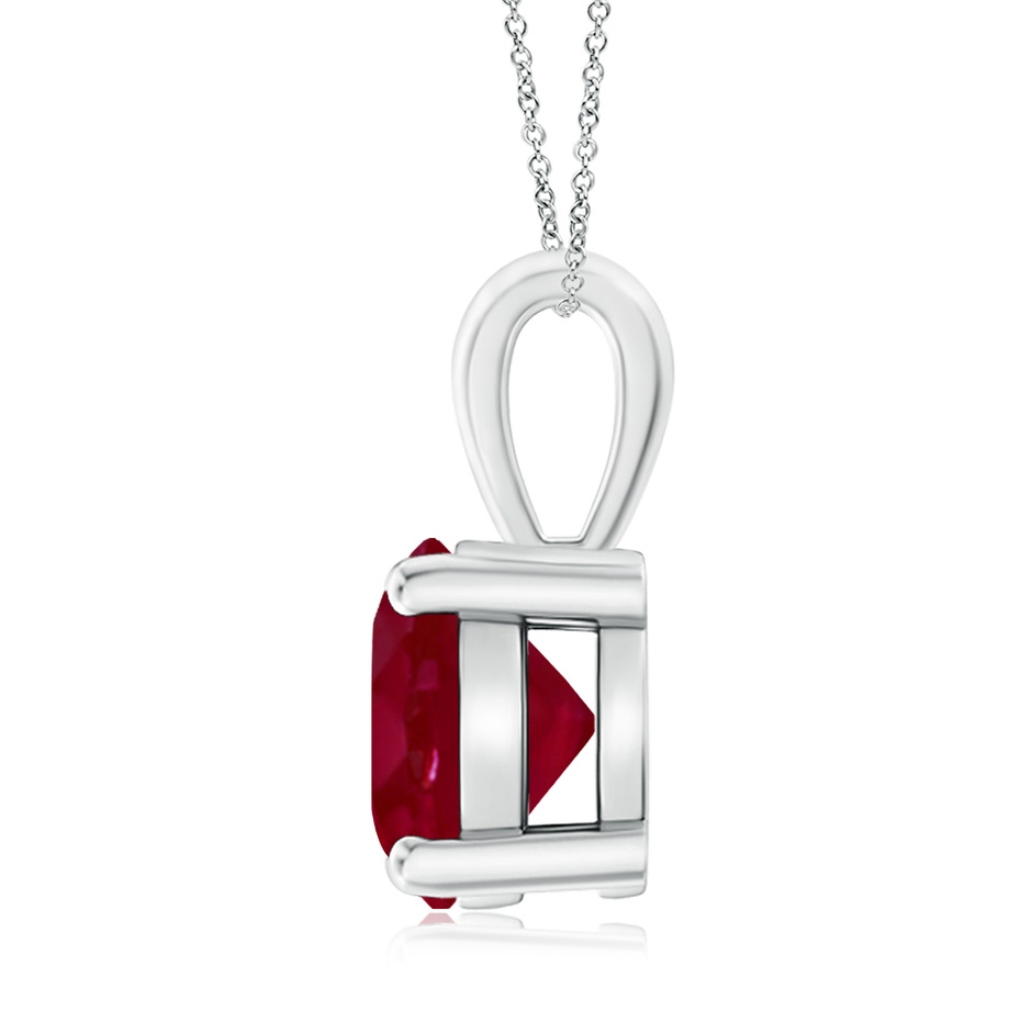 9mm AA Classic Prong-Set Round Ruby Solitaire Pendant in P950 Platinum side 199