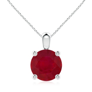9mm AA Classic Round Ruby Solitaire Pendant in S999 Silver