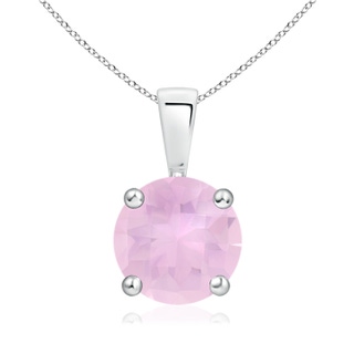 8mm AAAA Classic Round Rose Quartz Solitaire Pendant in P950 Platinum