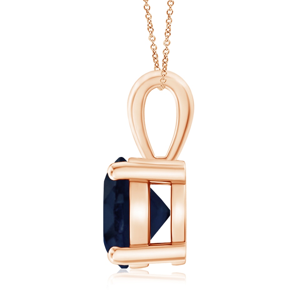 10mm A Classic Prong-Set Round Blue Sapphire Solitaire Pendant in 18K Rose Gold side 199