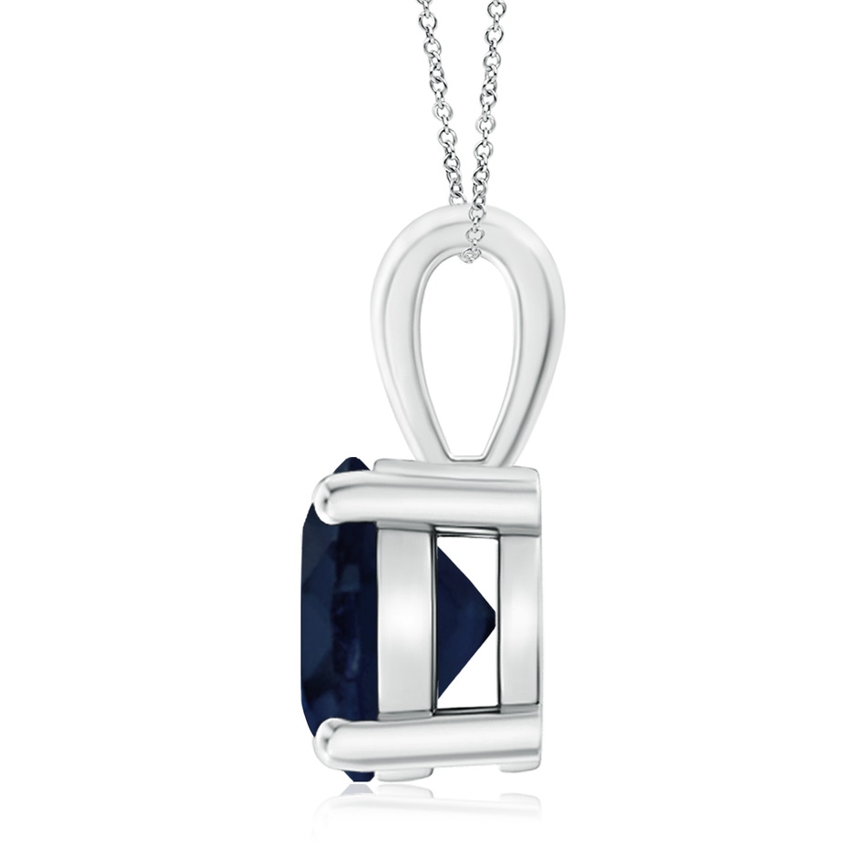 10mm A Classic Prong-Set Round Blue Sapphire Solitaire Pendant in P950 Platinum side 199