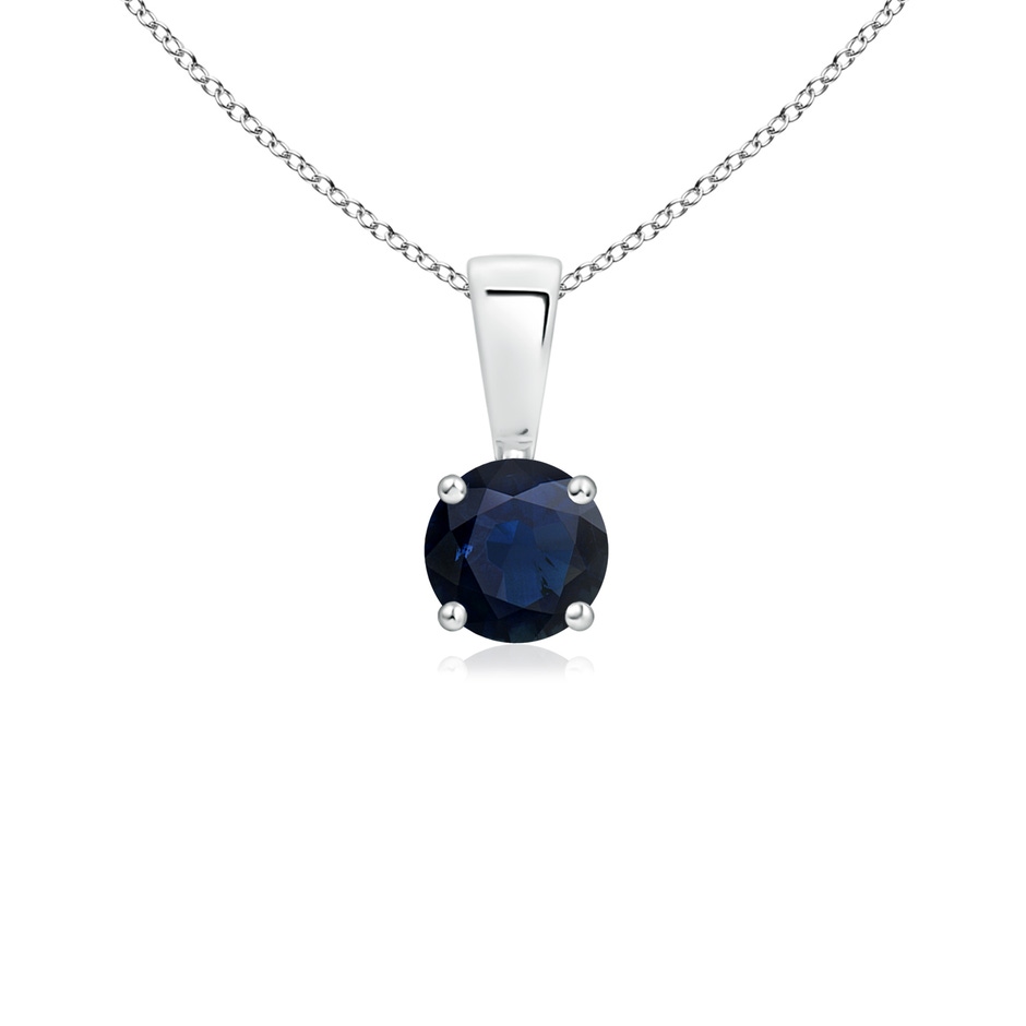 4mm A Classic Prong-Set Round Blue Sapphire Solitaire Pendant in P950 Platinum 