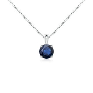 4mm AA Classic Round Blue Sapphire Solitaire Pendant in S999 Silver