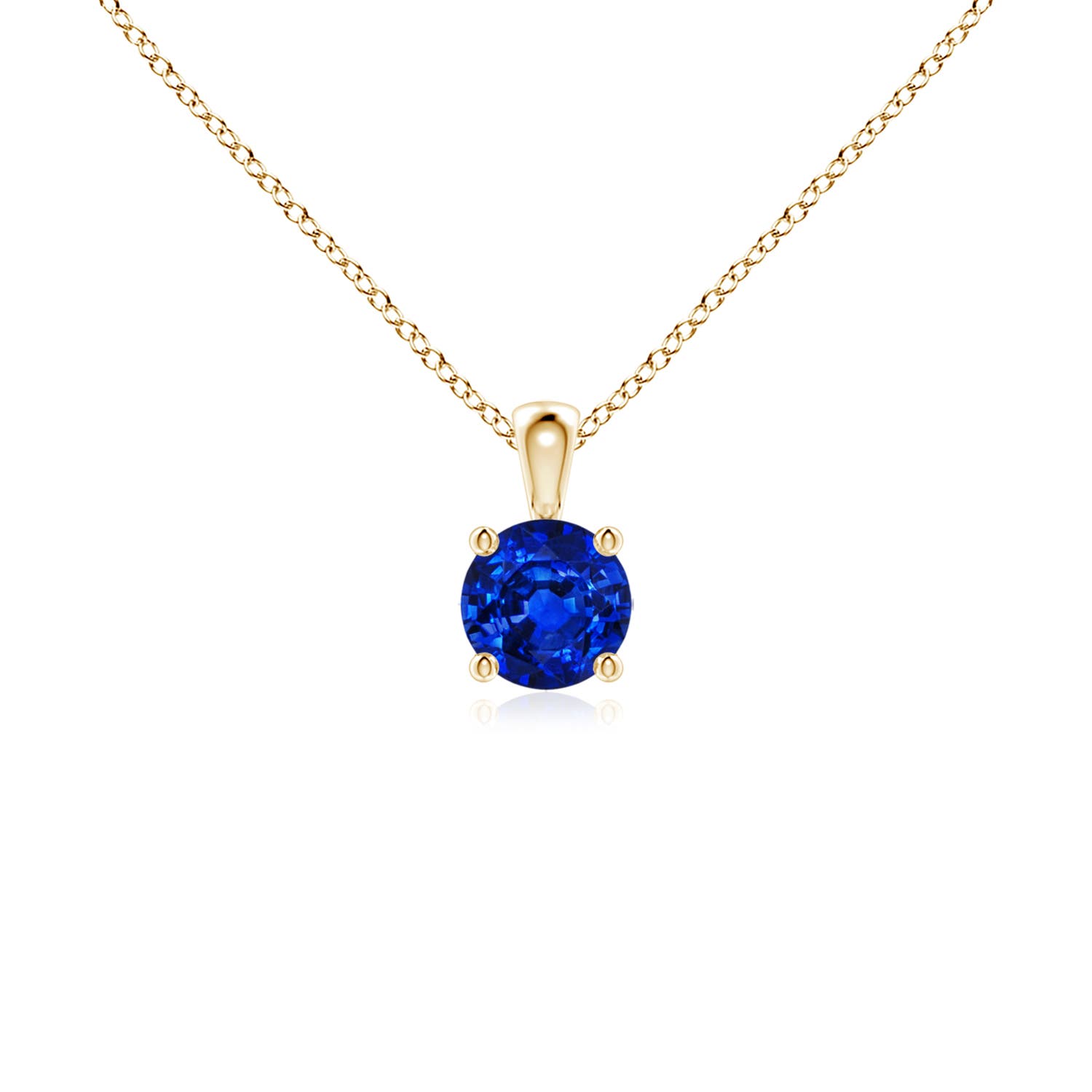 Blue Sapphire Evil Eye Pendant with Diamond Accents | Angara