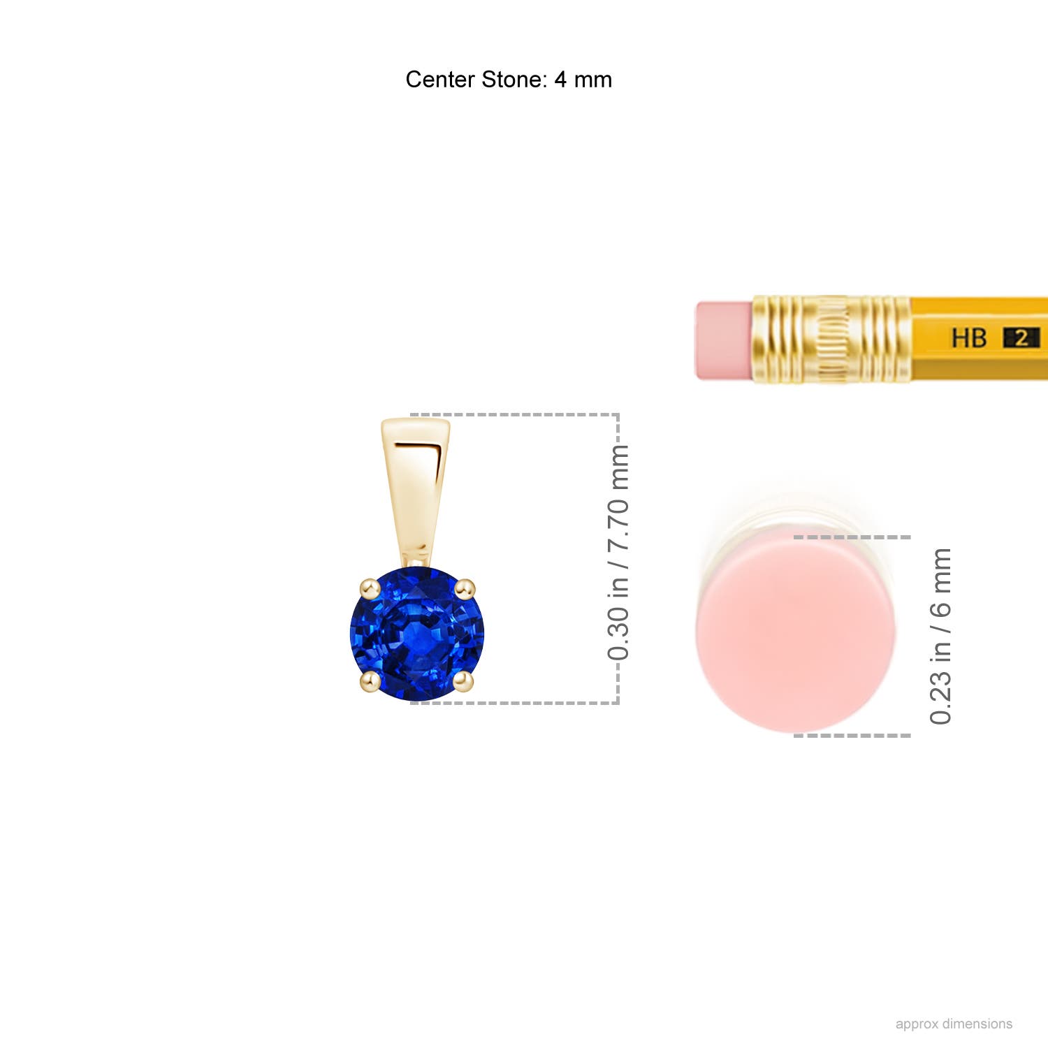 AAAA - Blue Sapphire / 0.33 CT / 14 KT Yellow Gold